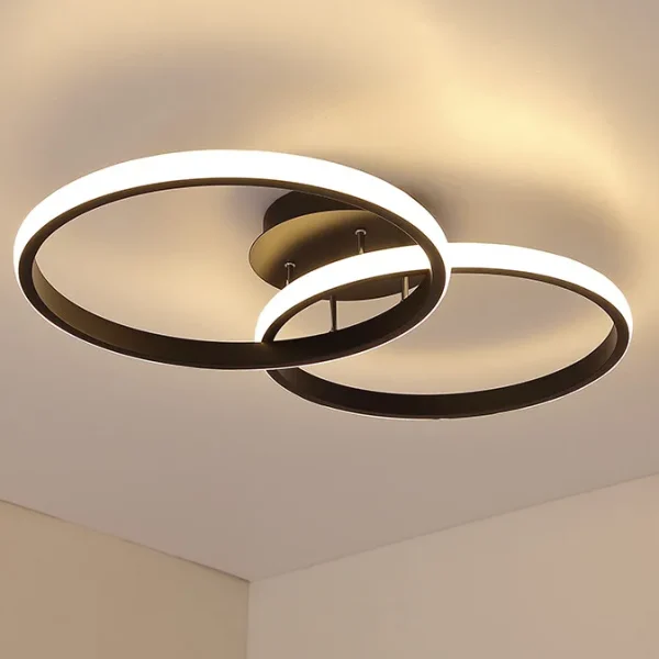 Luminária Sobrepor Minimalista Simples LED Anéis Lâmpada