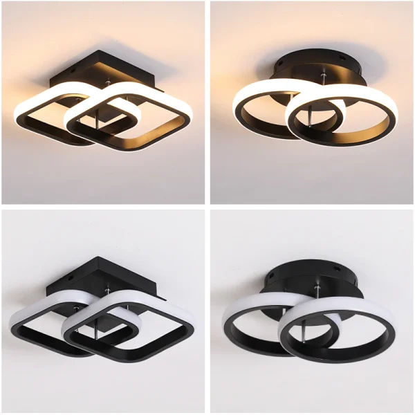 Luminária Sobrepor Minimalista Simples LED Anéis Lâmpada - Image 3