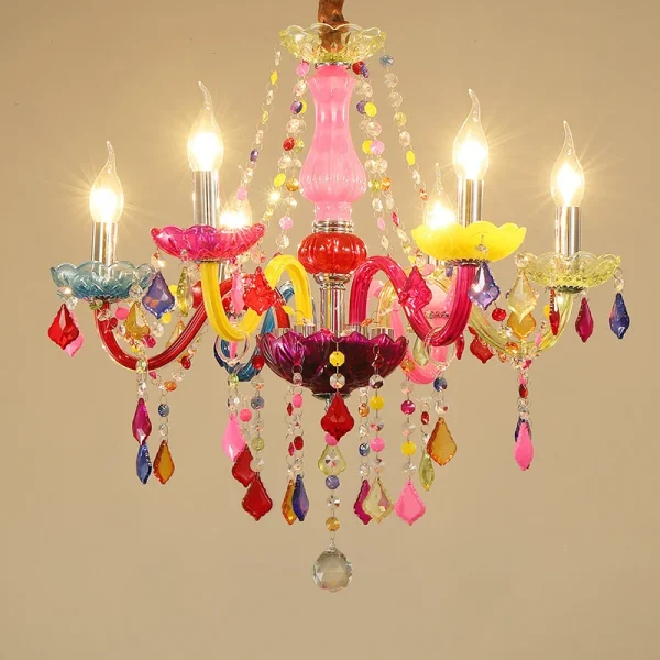 Lustre Colorido De Cristal Para Quarto Infantil