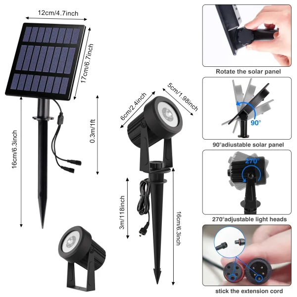 Spot Espeto Para Jardim Luz Solar LED RGB - Image 2