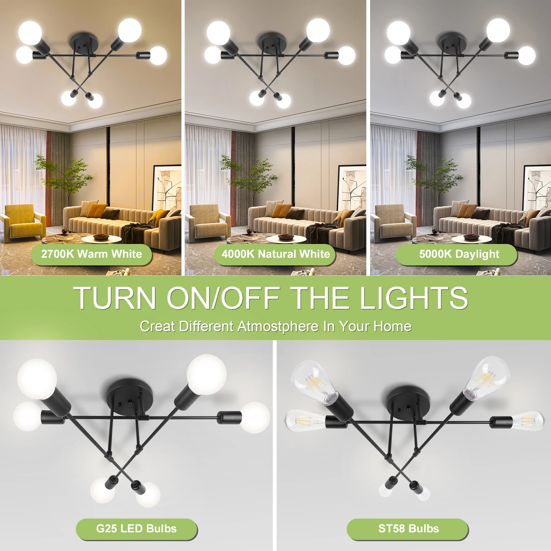 Luminária Sobrepor Luz Geral Com Lâmpada Aparente 7 kf S3b03585b8c4a47dfa78d7360ed858586e luminaires YustDesign Chandeliers and wall lights on sale and cheap