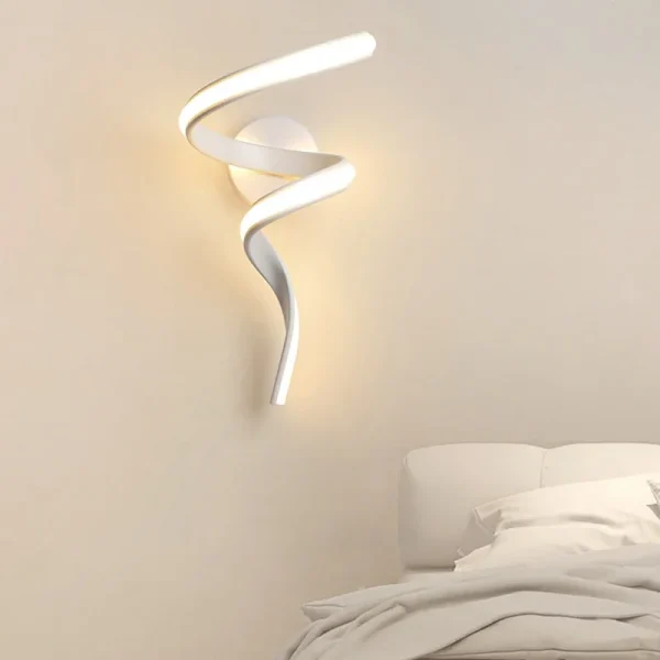 Arandela Alumínio Espiral Luz LED