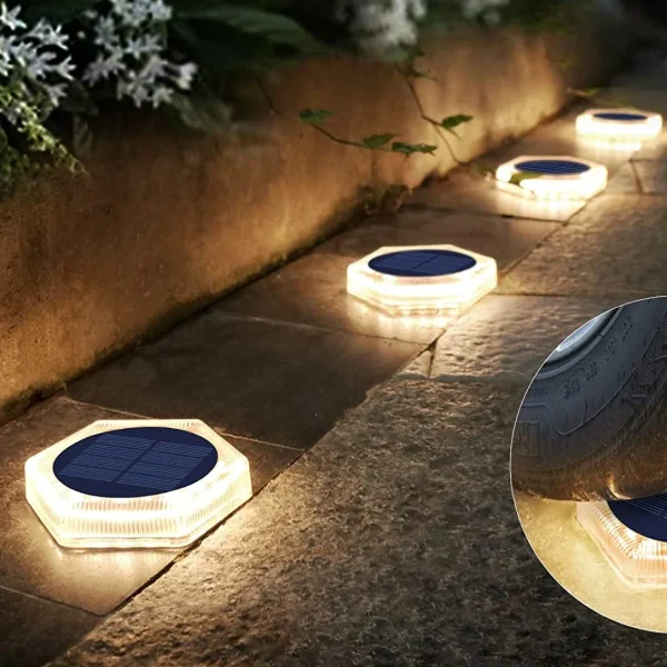 Luminária Spot Luz LED Solar Para Deck e Jardins