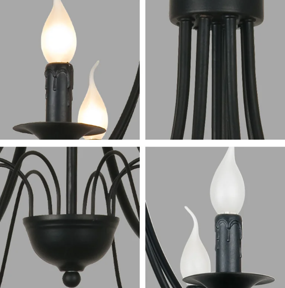 4 lustre rustico preto vintage marca miresa luminaires YustDesign Chandeliers and wall lights on sale and cheap