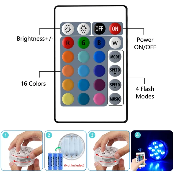 Spot Para Piscina Luz Controle Remoto RGB - Image 2