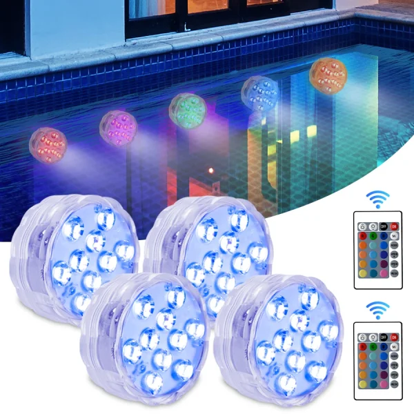 Spot Para Piscina Luz Controle Remoto RGB