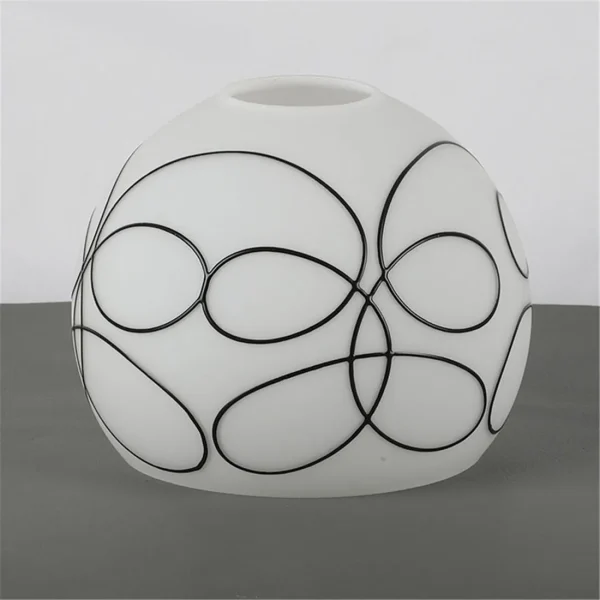 Globo De Vidro Com Linhas Brancas Para Reposição Luminárias - Image 2
