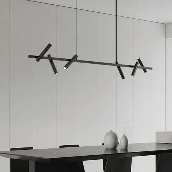 Lustre Preto Linear Tubular Com Spot de LED - Image 4