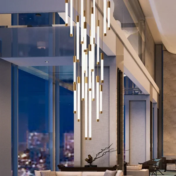 Lustre Moderno Cilindro Tubular Para Escadas - Image 2