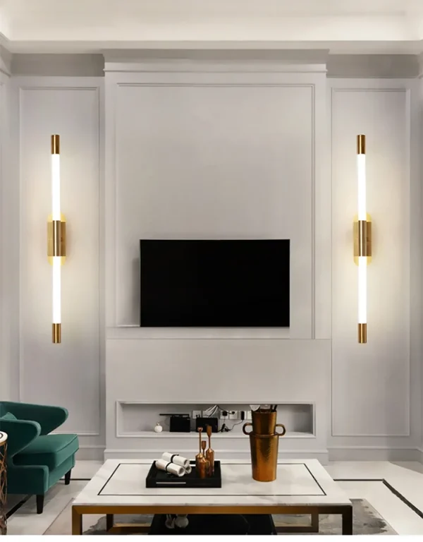 Arandela Alumínio Preto ou Dourado e Tubular Linear Acrílico - Image 3