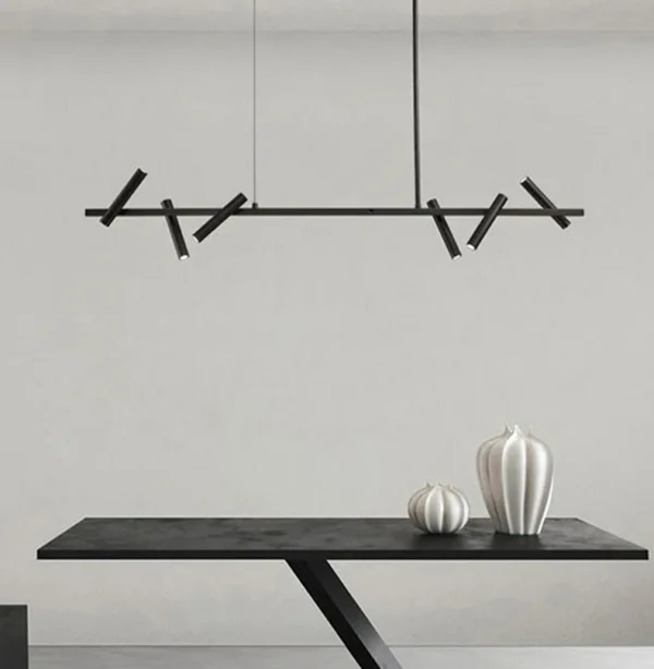 Lustre Preto Linear Tubular Com Spot de LED - Image 3