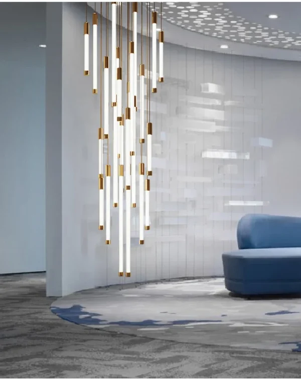 Lustre Moderno Cilindro Tubular Para Escadas - Image 4