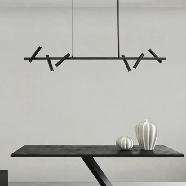 Lustre Preto Linear Tubular Com Spot de LED - Image 2