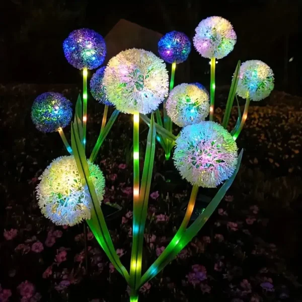 Luminária Solar Para Jardins Dente-De-Leão Luz De LED