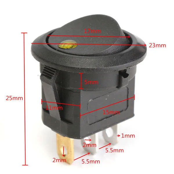 5Pcs 12V Round Rocker Toggle ON /OFF Switch 3 Pins Push Button Switch kf Sba906b77a5454785896237b3470d66b0V luminaires YustDesign Chandeliers and wall lights on sale and cheap