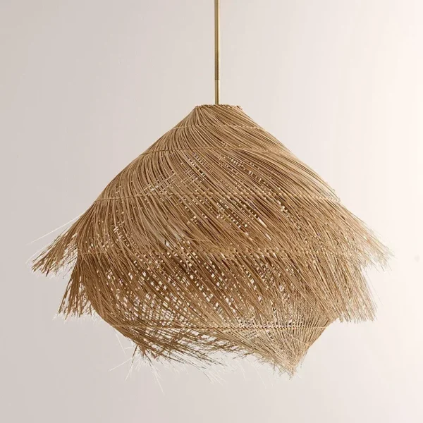 Luminária Pendente Wabi-Sabi Vime Rattan Artesanal