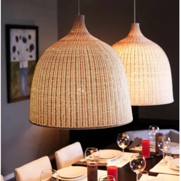 Luminária Pendente Bambu Vime Rattan