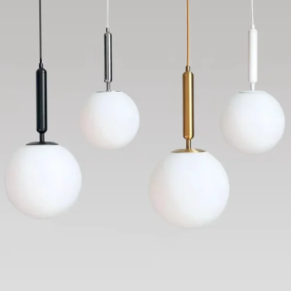 Pendente Bola De Vidro Branco Fosco