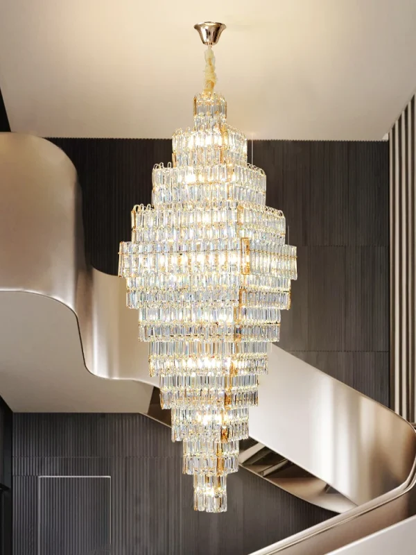 Lustre Imperial De Cristal Loft Para Escadas