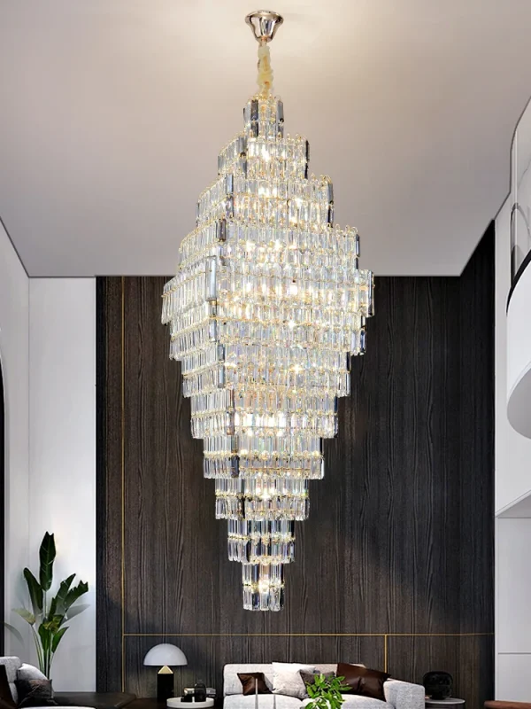 Lustre Imperial De Cristal Loft Para Escadas - Image 4