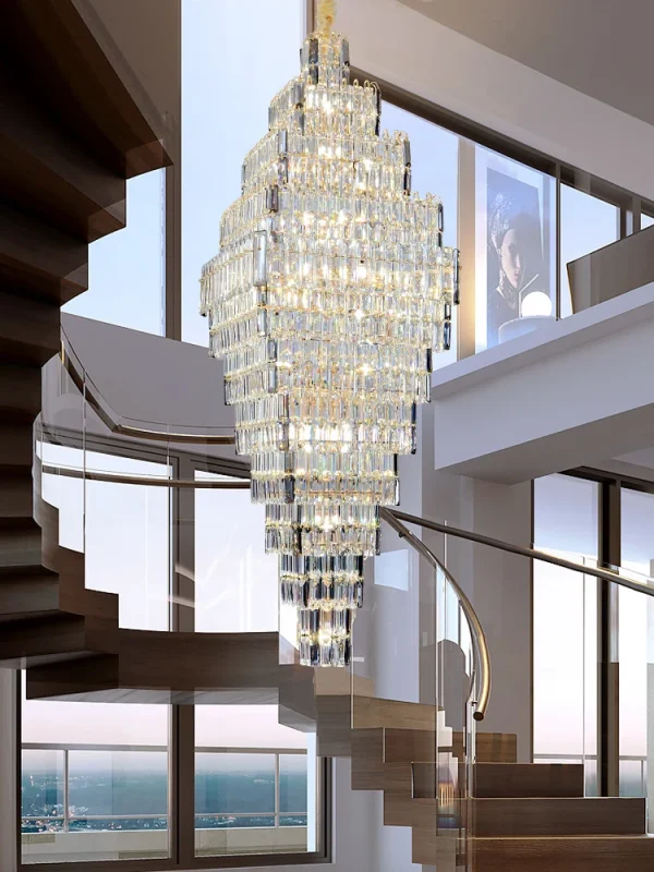 Lustre Imperial De Cristal Loft Para Escadas - Image 2
