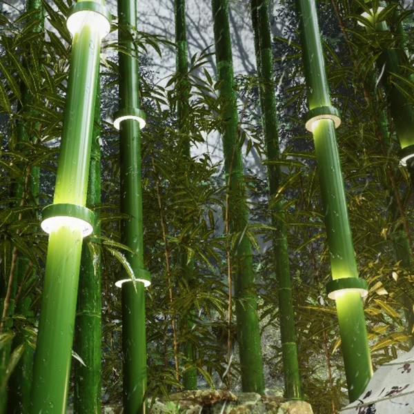 Luminária Verde Para Jardins Em Forma de Bamboo Com Luz de LED - Image 4