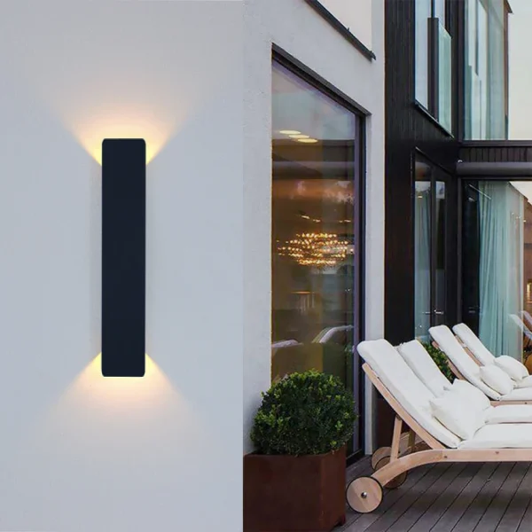 Arandela Impermeável Alumínio Preto ou Branco Luz LED Para Jardins - Image 2