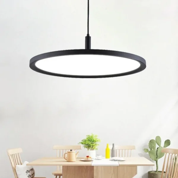 Minimalist Disc White or Black Aluminum Pendant light