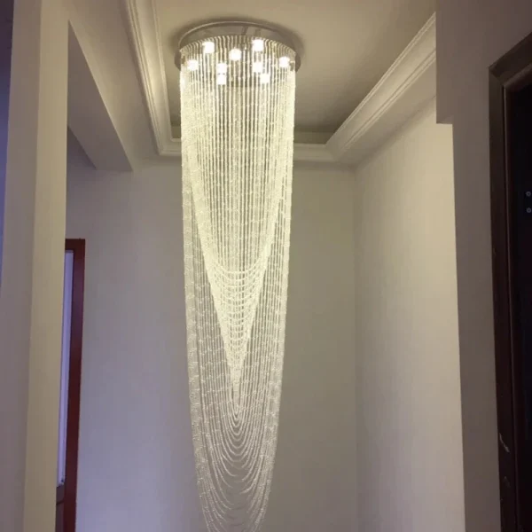 Lustre Cristal Asfuor K9 Corda Para Escadas