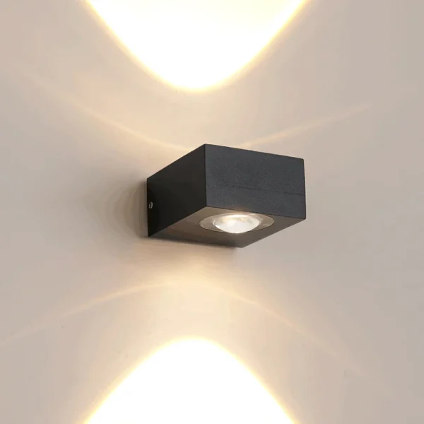 Arandela Contemporânea Alumínio Preto IP65 3w/6w