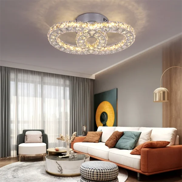 Translucent K9 Crystal Surface Mounted Lamp - Image 3