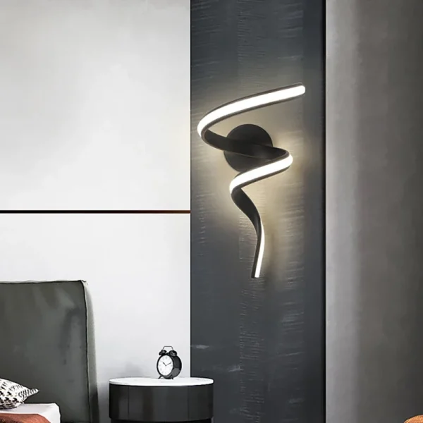 Spiral Pyramid Wall Light in Aluminum and LED Light - Image 2
