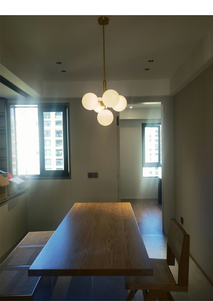 Modern Gold or Chrome Chandelier with White Balls 9 kf S0b1eedc270ec433b8b7625bf17a44e9aK luminaires YustDesign Chandeliers and wall lights on sale and cheap
