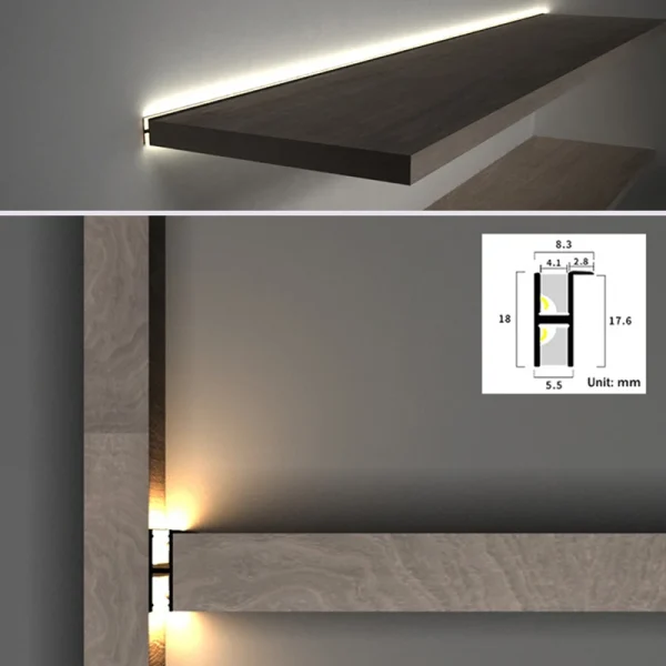 Perfil Alumínio Barra Luz Armário Ultra-Fino 12v