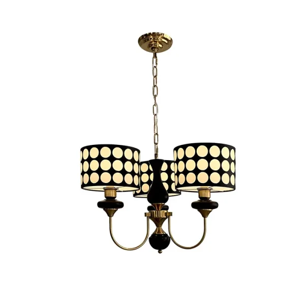Wrought Iron Chandeliers and White and Black Dome - Image 4