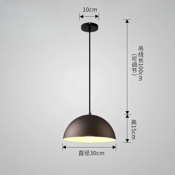Modern Pendant 1/2 Sphere Aluminum - Image 3
