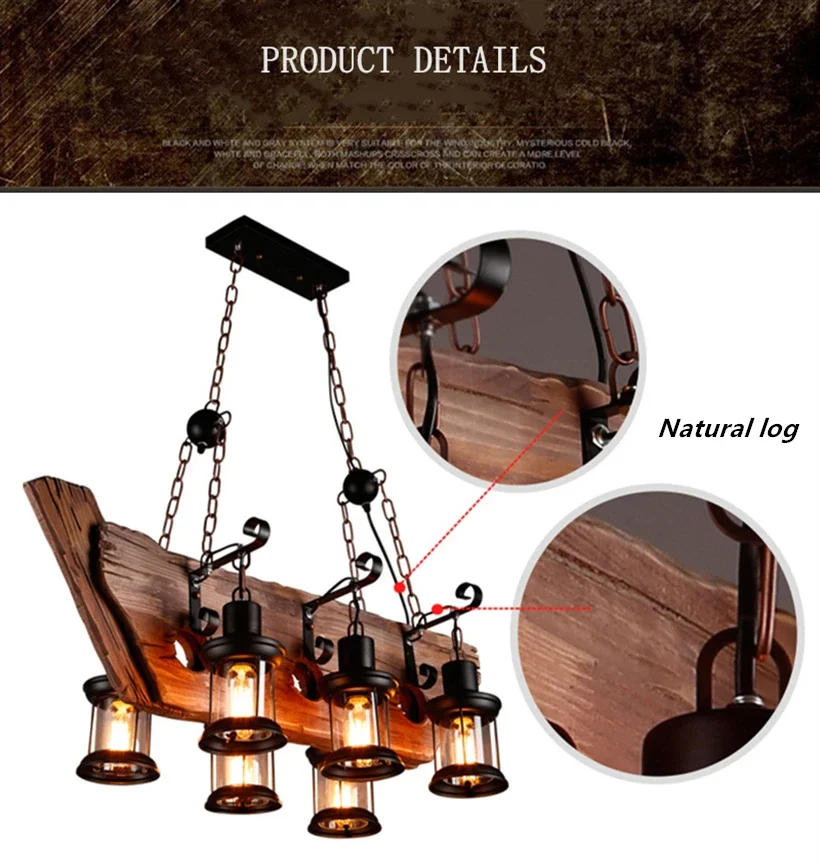 American Design Solid Retro Wooden Chandelier 4 kf S34c9c49b449b4f0c8bec213a3f3113afQ luminaires YustDesign Chandeliers and wall lights on sale and cheap