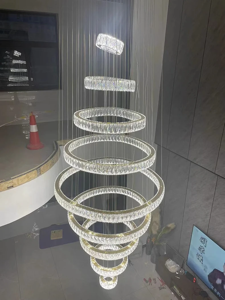 Large Chandelier with 5 Rings Translucent K9 Crystal 6 kf S3772eb97461647ddbeb622bb524cc6e8y luminaires YustDesign Chandeliers and wall lights on sale and cheap