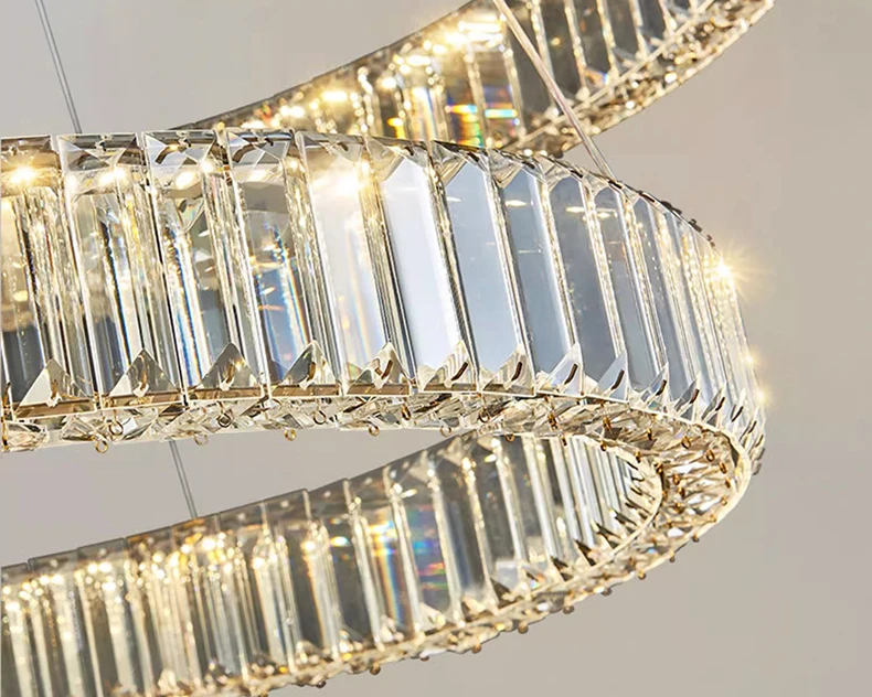Large Chandelier with 5 Rings Translucent K9 Crystal 8 kf luminaires YustDesign Chandeliers and wall lights on sale and cheap