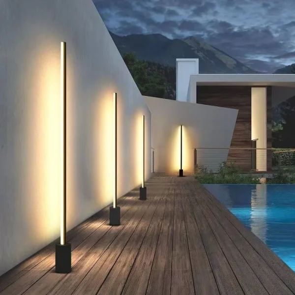 Luminária Piso Linear Preto Para Jardins AC85-265 IP65