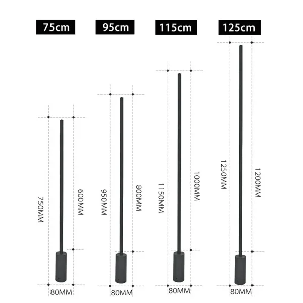 Luminária Piso Linear Preto Para Jardins AC85-265 IP65 - Image 2