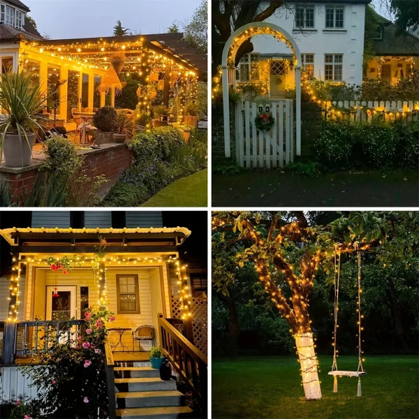 Garden Light Clothesline Solar Energy With LED Bulb - Image 3