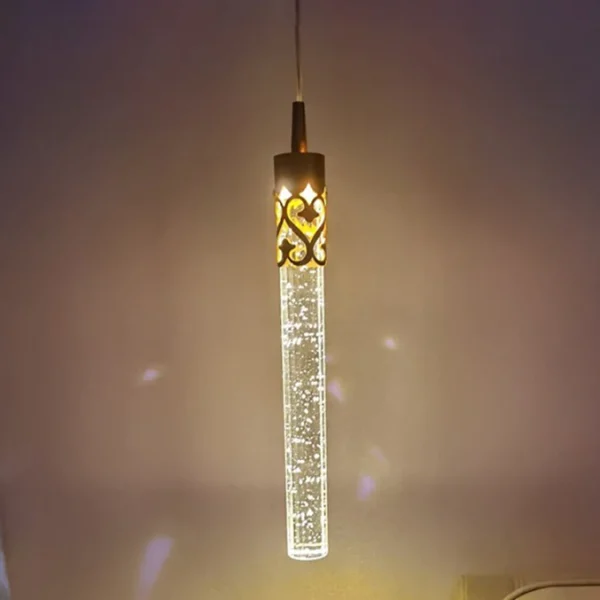 Pendant Tube Cylinder Glass Air Bubble Effect