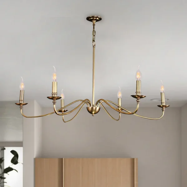 Lustre Candelabro Design Americano Dourado ou Preto - Image 2