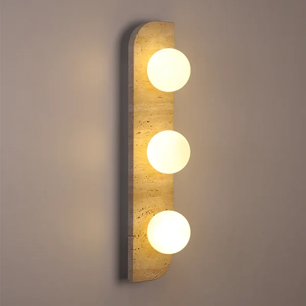 Arandela Moderna Acabamento Natural Com Bolas Brancas de LED