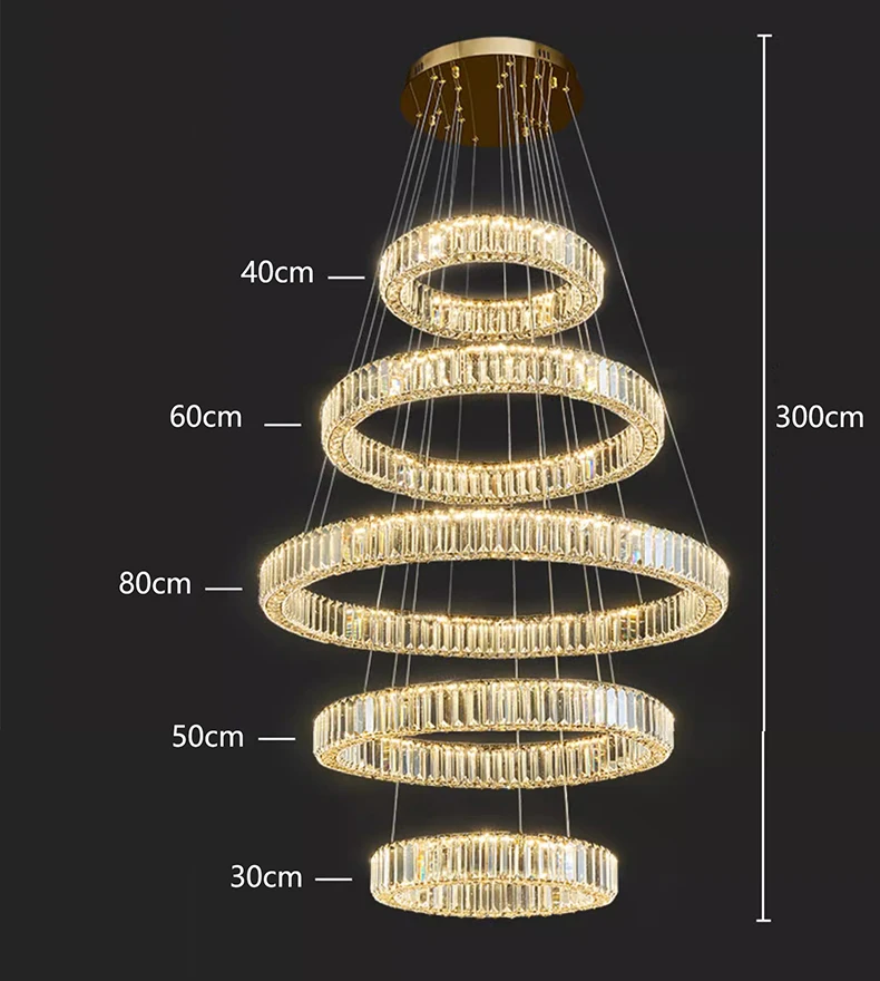 Large Chandelier with 5 Rings Translucent K9 Crystal 5 kf Scc6f6afa988546af83f29527faaa185bg luminaires YustDesign Chandeliers and wall lights on sale and cheap