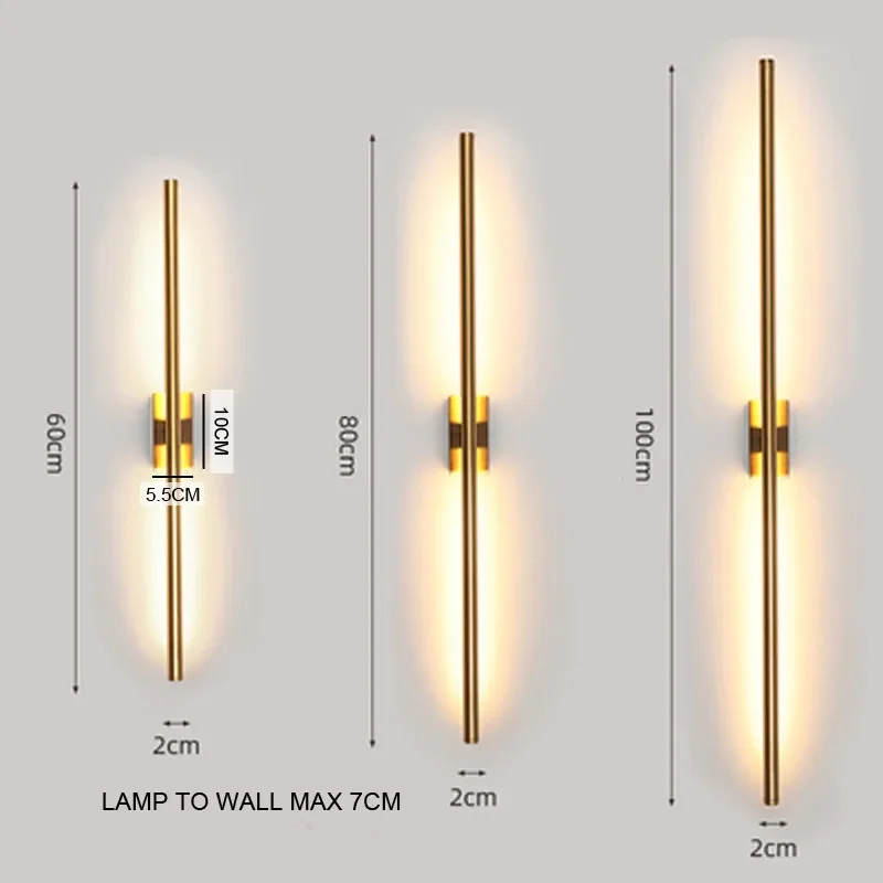 Arandela Alumínio Minimalista Linear Tubular